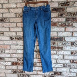 👖 Liz Claiborne Straight Leg Mid Tone Blue Jeans 10L Tall